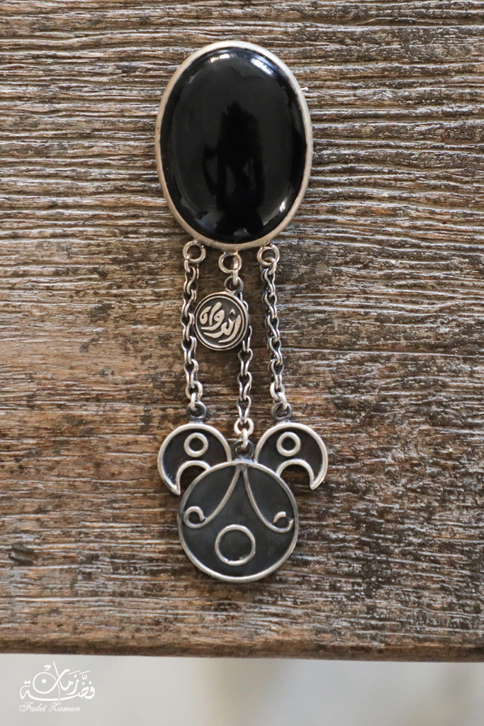 Brooch with Black Onyx Stone