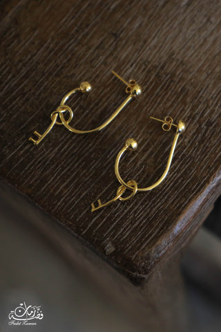Gold Plated Key Earrings