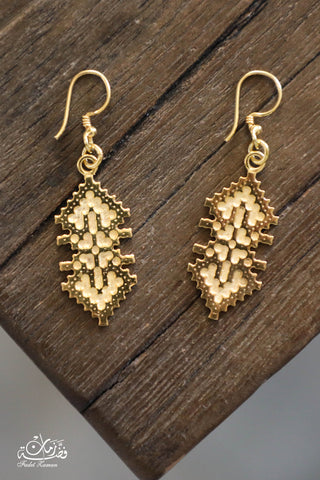 Earring Palestinian embroidery Gold Plated
