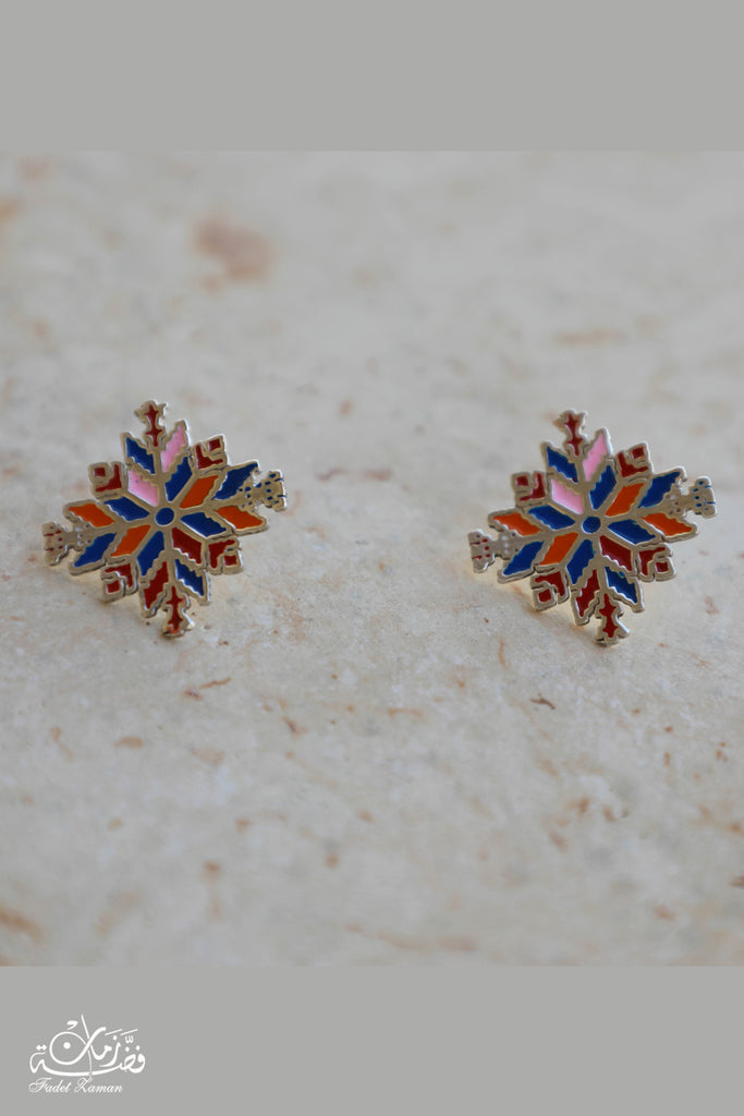 Palestinian Embroidery Motif Earring with mina
