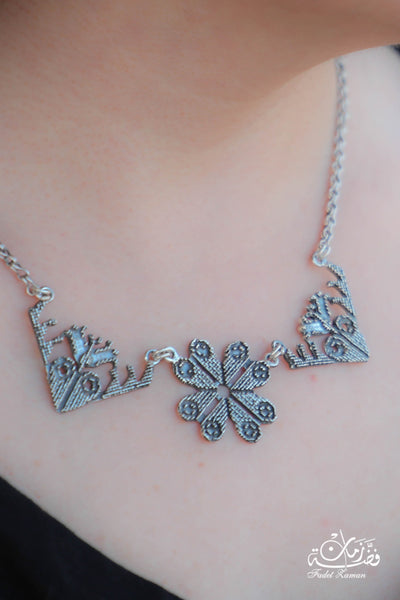 Hebron flower & amulet Necklace